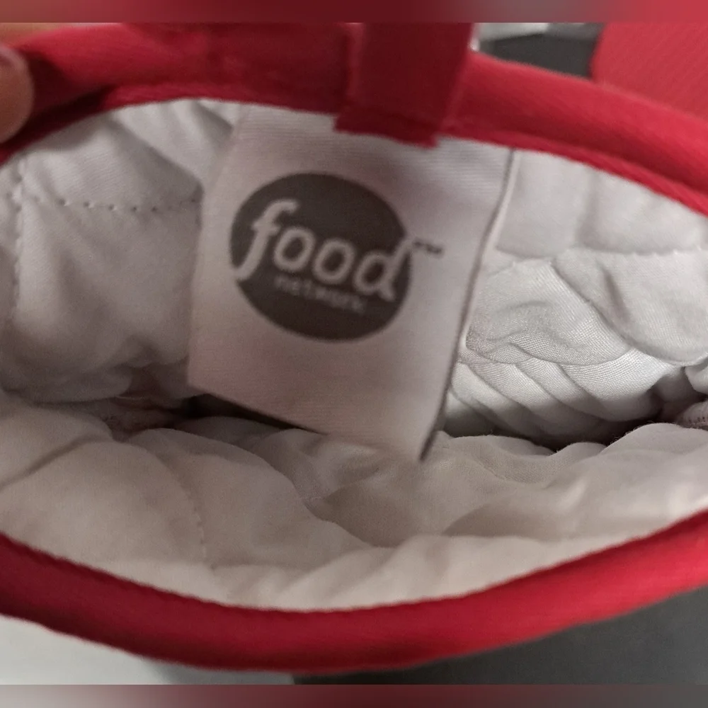 Food Network Oven Baking Stove Mits Rubber Grip Quilted Inside New Red